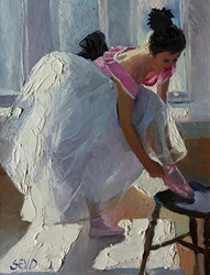 The Pink Shoes by Sherree Valentine Daines - Original Painting on Board sized 8x10 inches. Available from Whitewall Galleries